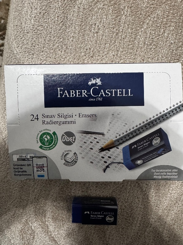 Faber-Castell Sınav Silgisi Dust-Free Mavi  24’lü Paket
