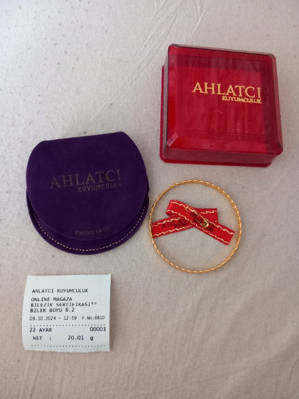 Ahlatcı 20 gr 3'lü Burma  22 Ayar Bilezik