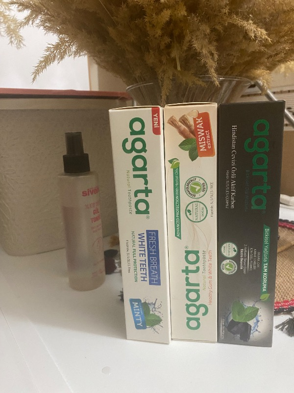 Agarta 3'lü Set Doğal Florürsüz Misvak Aktif Nane Diş Macunu 3×100 ml Tam Koruma Özelliği