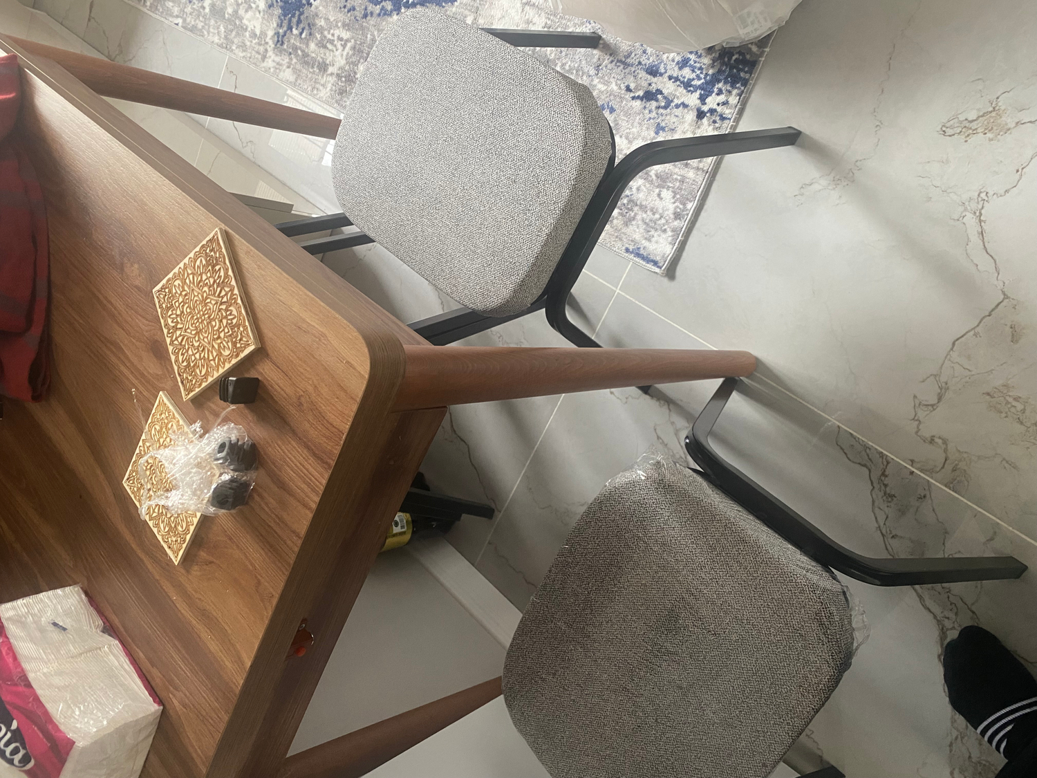 Ecowood Metal Tabure -4 Adet