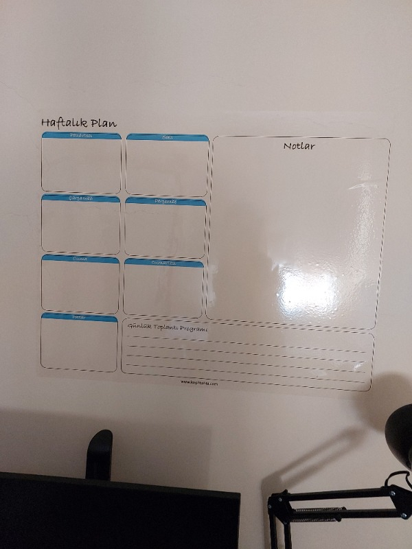 Buffer Haftalık Planlayıcı Manyetik Duvar Stickerı Takvim 100 cm x 60 cm