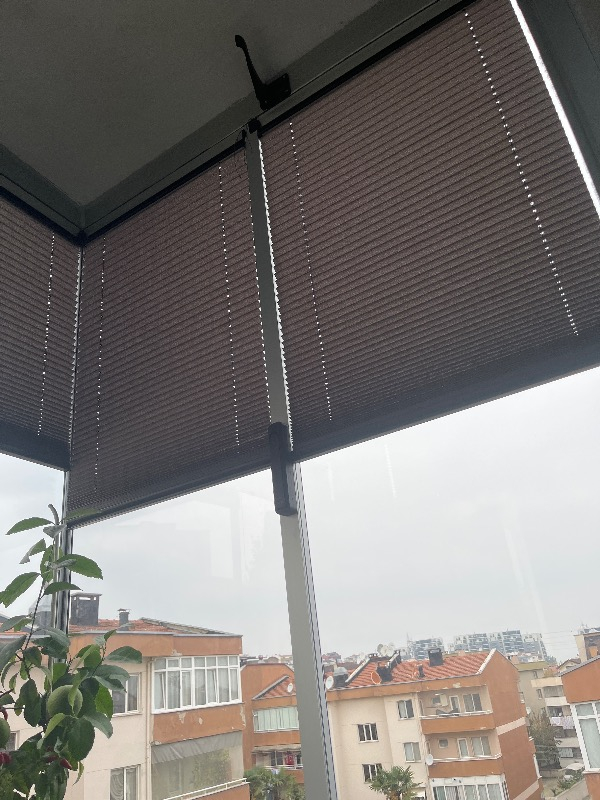 Plised Home Katlanabilir Cam Balkon Plise Perde Antrasit