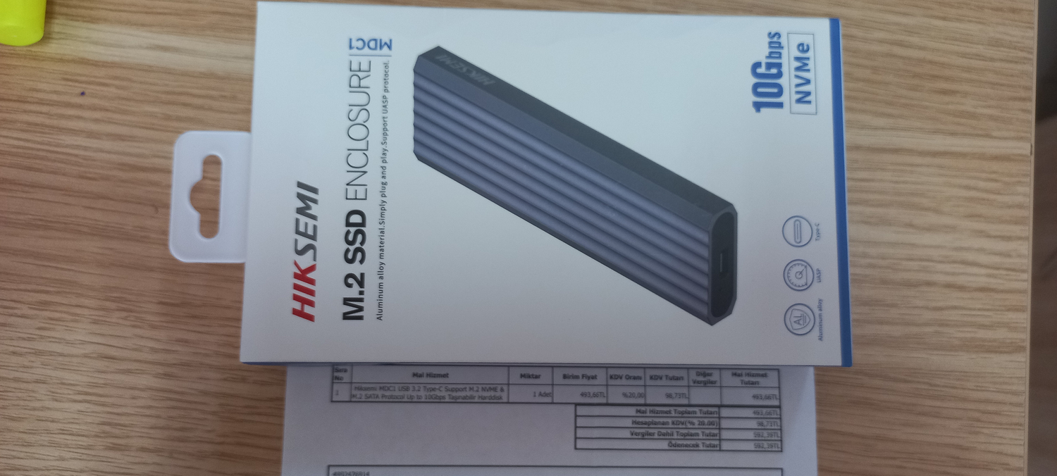 Hiksemi Hs-Hub-Mdc1 1 TB USB3.2 10Gbps M.2 SSD Disk Kutusu Yüksek Hızlı Bağlantı