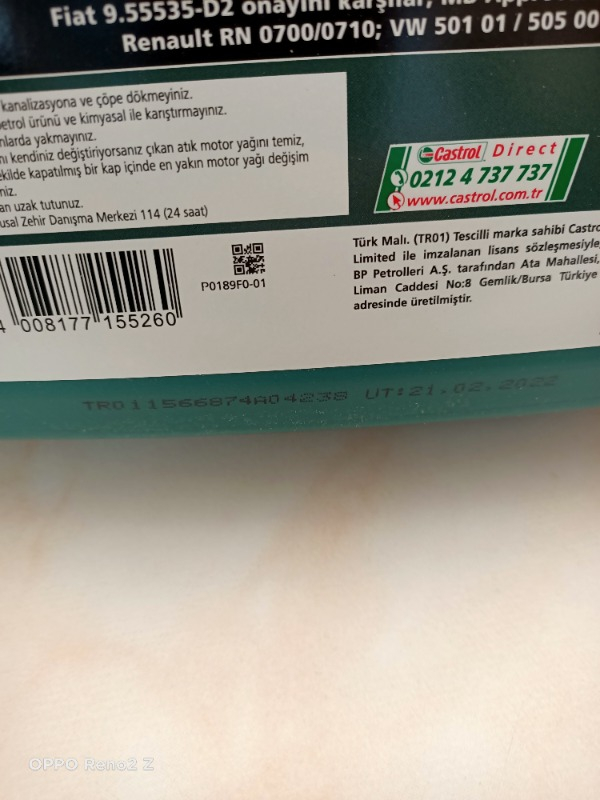 Castrol Magnatec 10W-40 A3/B4 Benzinli Araçlar için 4 Litre Motor Yağı ( Üretim Yılı: 2022 )