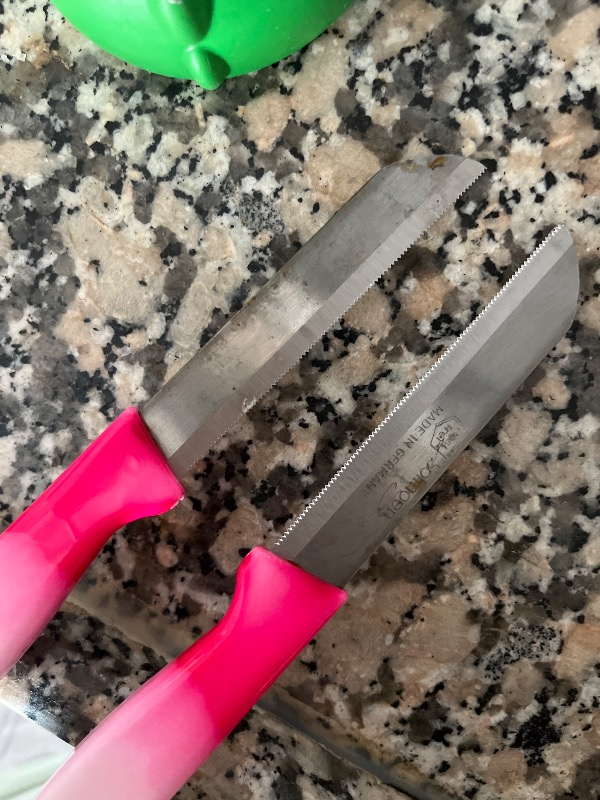 Solingen Meyve Sebze Bıçağı Ebruli Pembe-Beyaz 6'lı