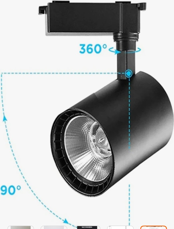 Led Projem 30WLED Ray Spot Siyah 5'li Set