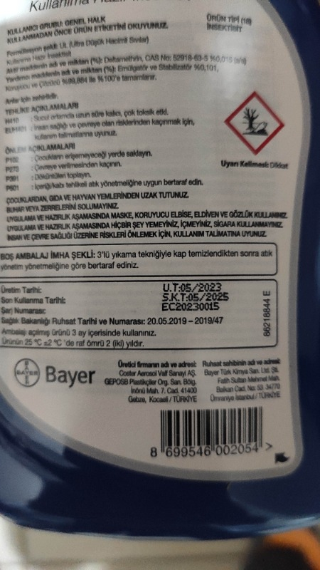 Bayer K-Othrine Al Böcek Ilacı 1 lt