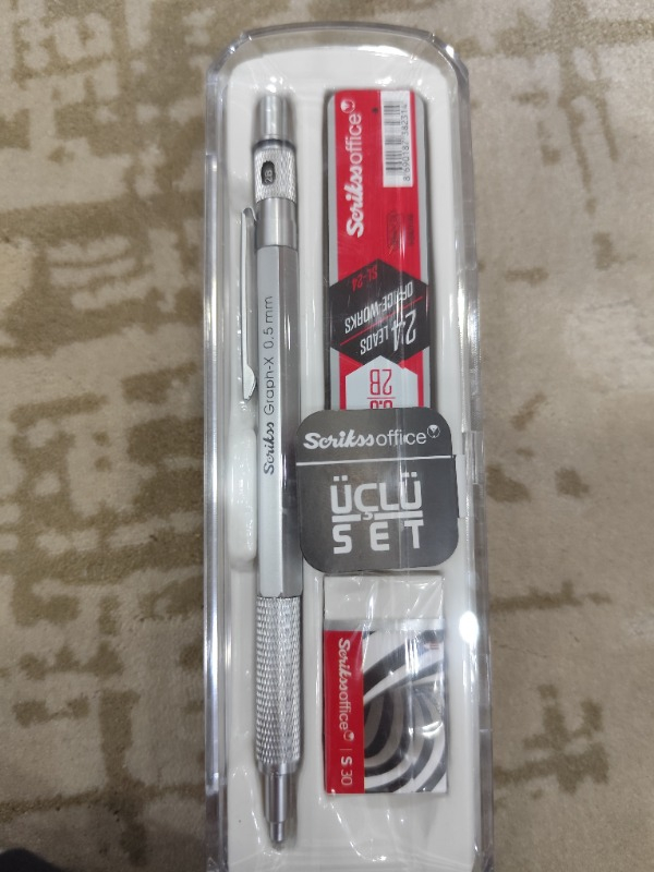 Scrikss Saten Gri Graph-x 0.5 mm Kalem Silgi Uç Seti