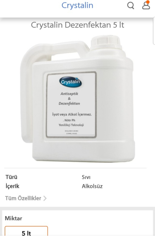 Crystalin Dezenfektan 5 lt