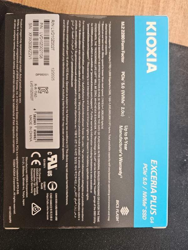 Kioxia Pcıe M2 2tb Exceria Plus Gen5 SSD 10.000/8.200