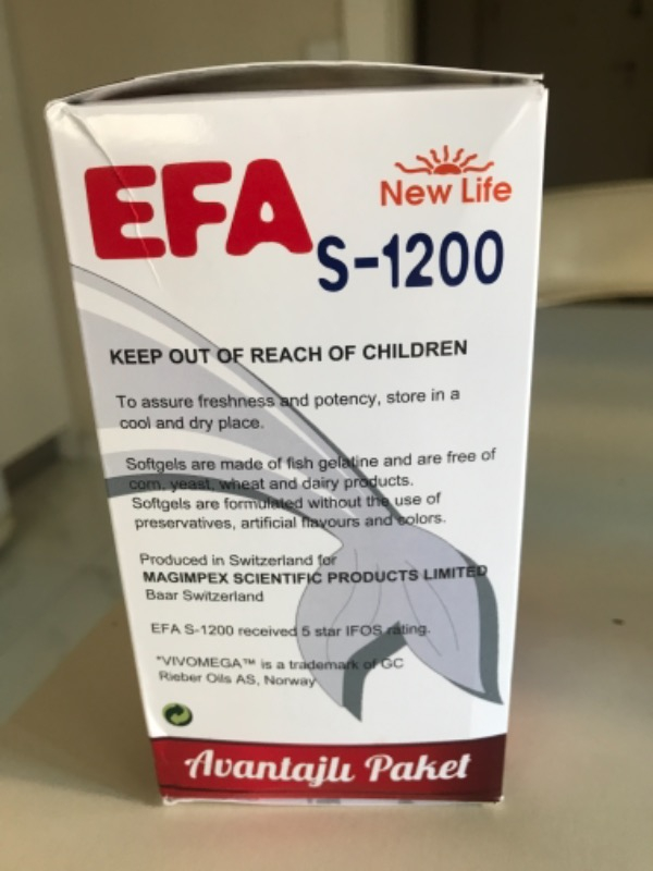 New Life Efa S-1200 Mg 90 Kapsül Omega-3 İçeren Balık Yağı Takviyesi Trigliserit Form