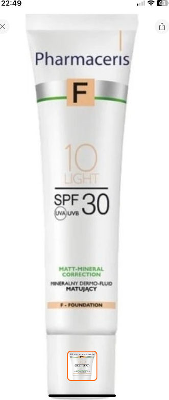 Pharmaceris F Mineral Matifying Fluid Dermo-Foundation 10 Light SPF30 30 ml