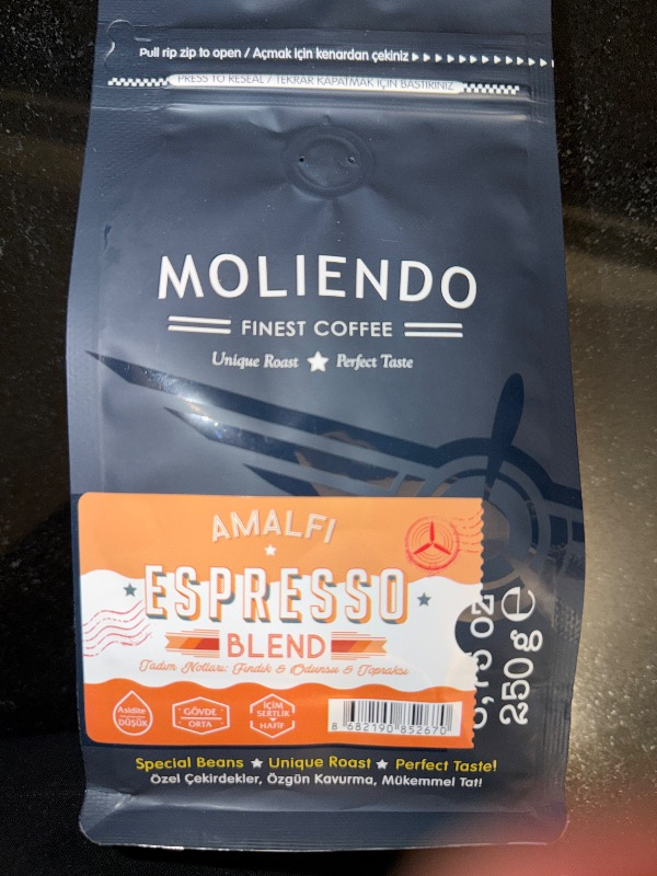 Moliendo Finest Coffee Moliendo Amalfi Espresso Blend (Çekirdek Kahve) 250 g