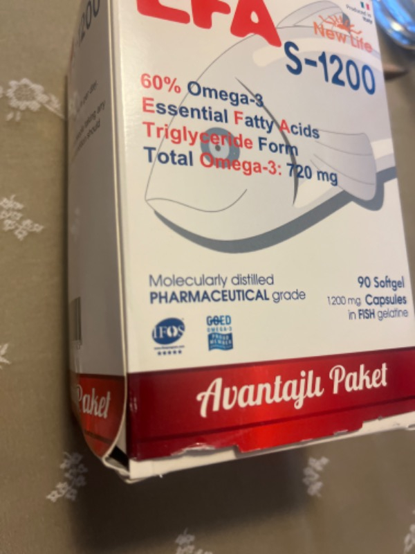 New Life Efa S-1200 Mg 90 Kapsül Omega-3 İçeren Balık Yağı Takviyesi Trigliserit Form