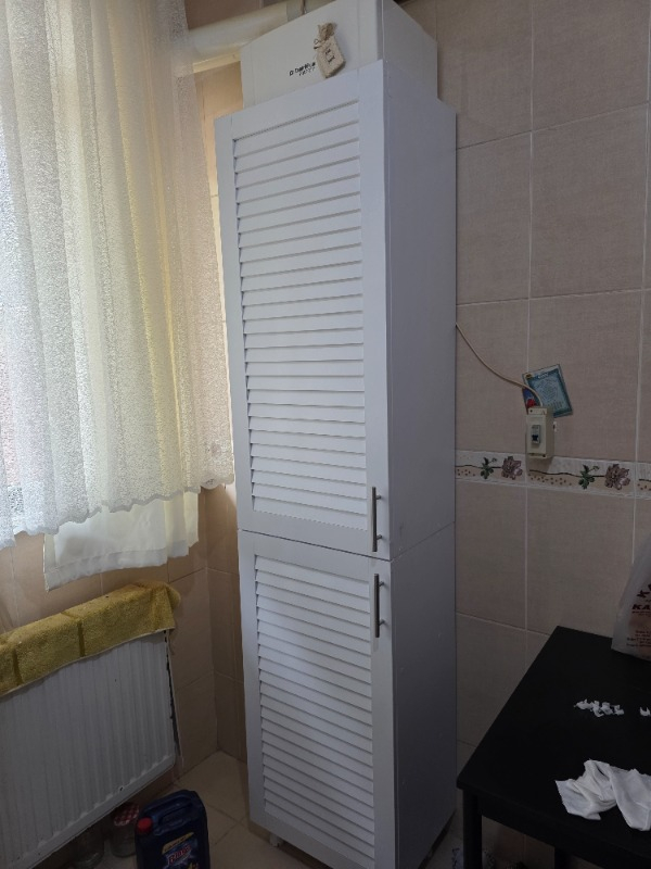 Nurcelant Kombi Dolabı 210 cm Panjur Kapaklı Beyaz