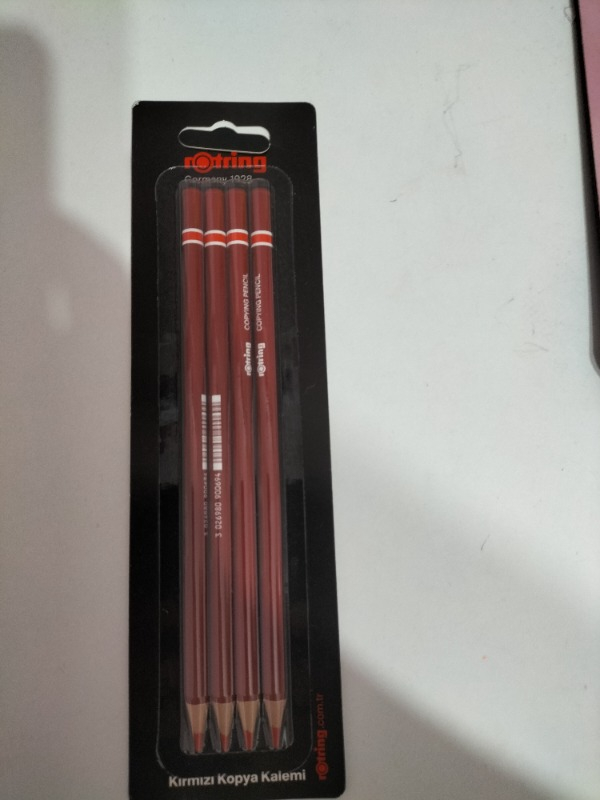 Rotring Kırmızı Kopya Kalemi 4'lü Paket Renkli Kurşun Kalemler için Pratik Yazım Aracı