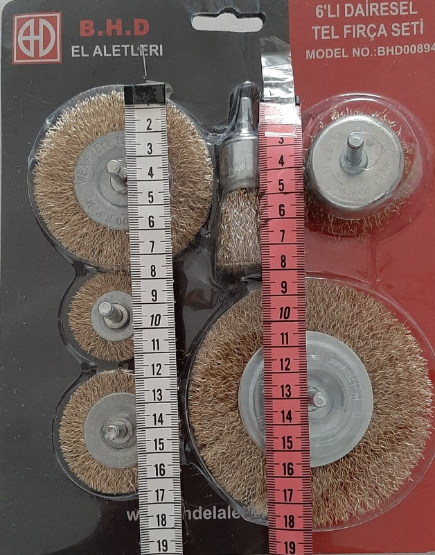 Gfb 6 Parça Pimli Tel Fırça Seti Matkap Fırça Set