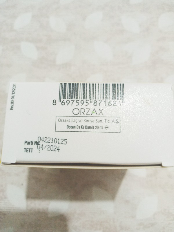 Orzax Ocean D3 K2 Damla 20 ml