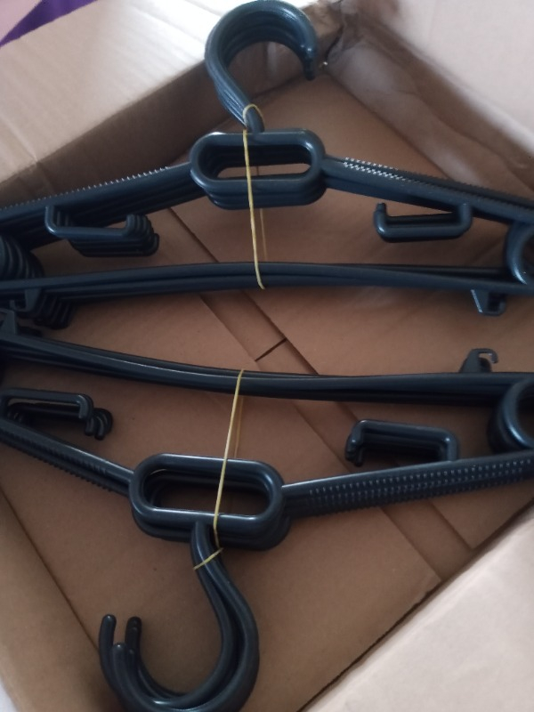 Askıcı Elbise Askısı 38CM 12 Adetli Set Siyah