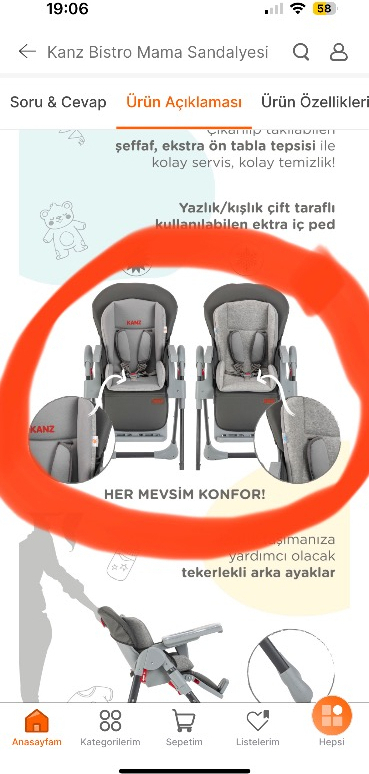 Kanz Bistro Mama Sandalyesi