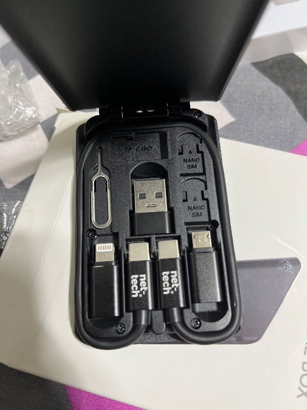 Nettech NT-DC04 Plastik 20 cm USB To Micro + Lightning + Type-C Şarj ve Data Kablosu (Siyah)