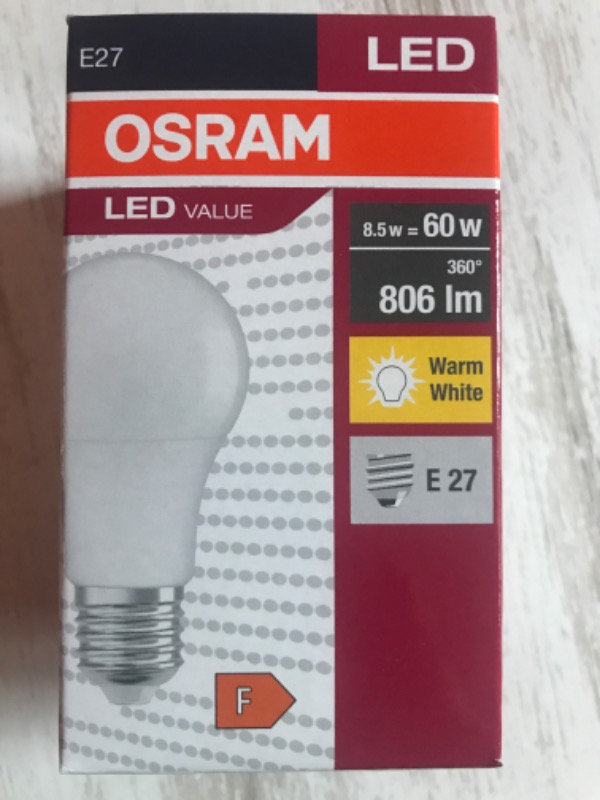 Osram Led Value 8.5W Sarı Işık E-27 Ampul 806 lm