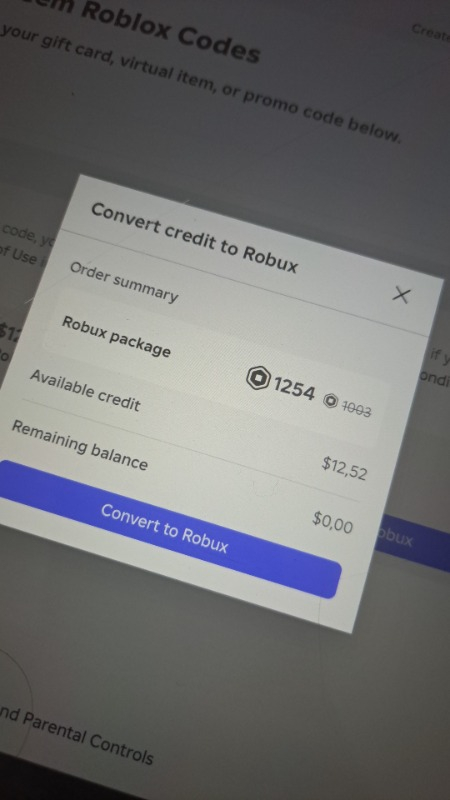 Roblox 1200 Robux