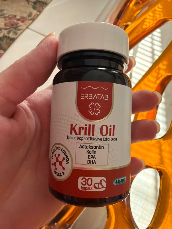 Erbatab Krill Oil 500 Mg 30 Kapsül Doğal Astaksantin ve Kolin İçeren Takviye Edici Gıda
