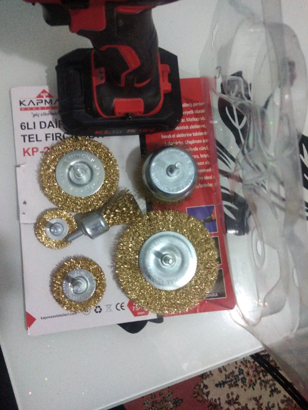 Gfb 6 Parça Pimli Tel Fırça Seti  Matkap Fırça Set