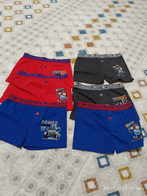 Tutku Erkek Çocuk Elastan Baskılı Boxer 6'lı Paket