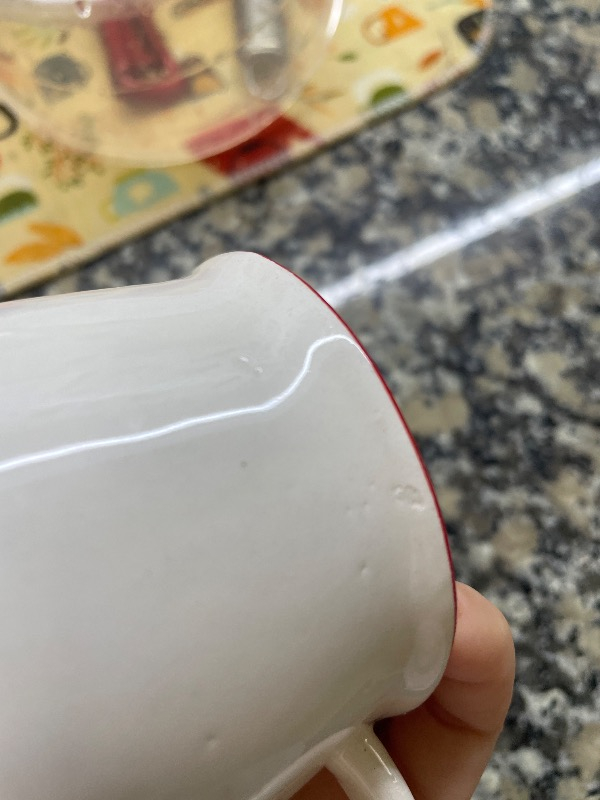 Aryıldız Rosella 2’li Kupa Bardağı Kırmızı Çizgili Porselen Set 150 ml El Yapımı