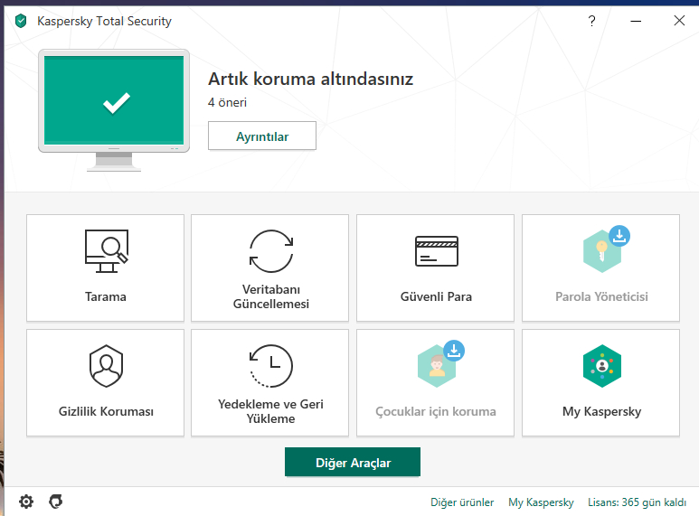 Kaspersky Total Security 1 Kullanıcı 1 Yıl Türkçe Virüs Programı