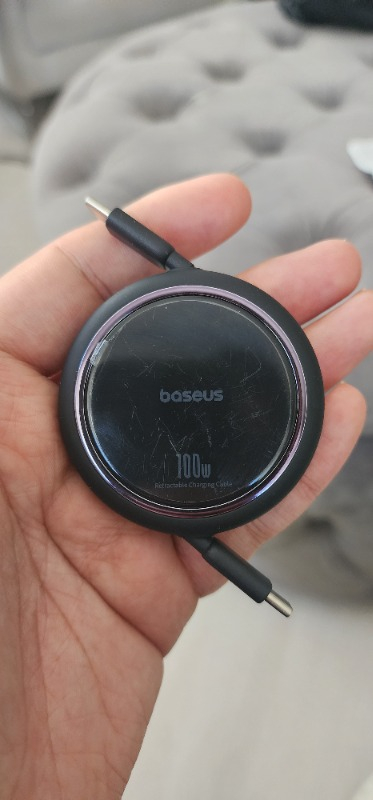 Baseus Mini Makaralı Type-C To Type-C 100W Şarj Kablosu 1m Cluster Black