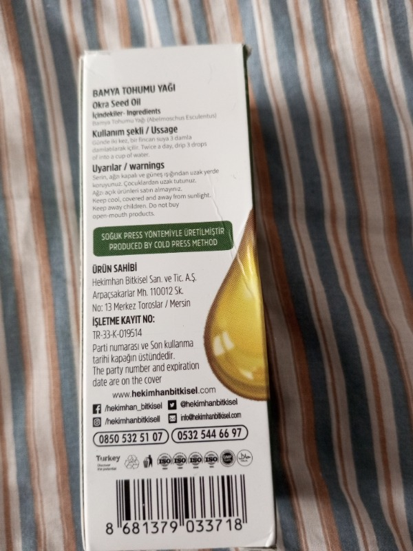 Hekimhan Bamya Tohumu Yağı 50 ml
