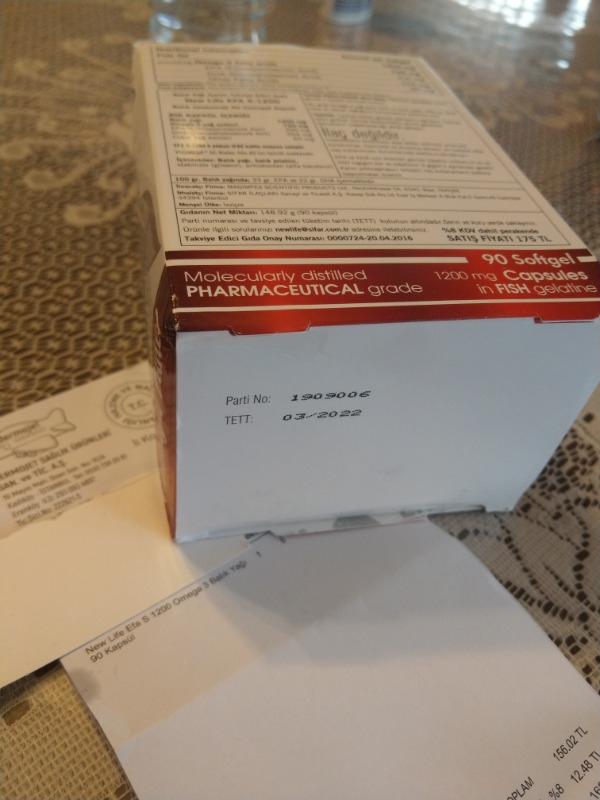 New Life Efa S-1200 Mg 90 Kapsül Omega-3 İçeren Balık Yağı Takviyesi Trigliserit Form