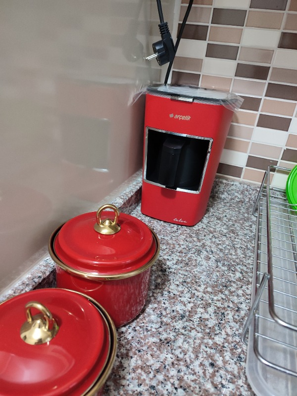 Arçelik K-3300 Kırmızı Mini Telve Türk Kahve Makinesi