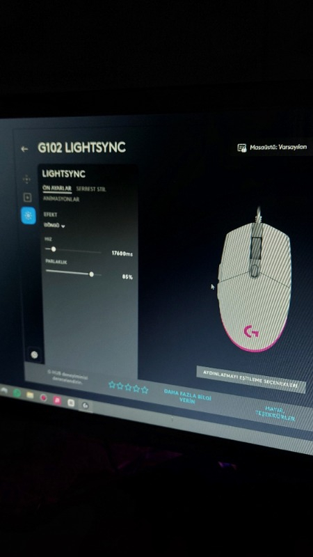 Logitech G G102 LIGHTSYNC RGB Aydınlatmalı 8.000 DPI Kablolu Oyuncu Mouse – Beyaz