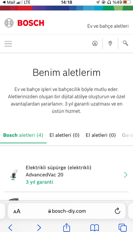 Bosch AdvancedVac 20 Elektrikli Süpürge