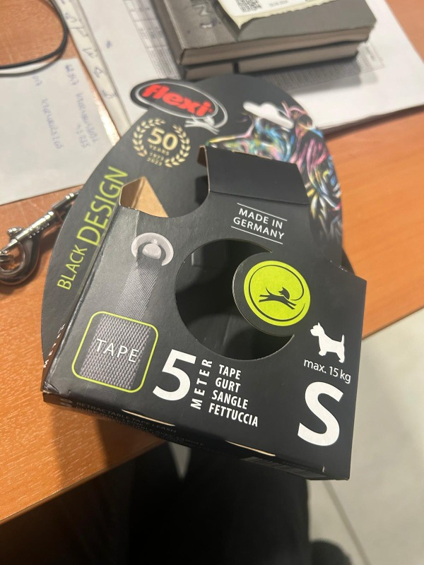 Flexi Siyah Seri Small 5 Mt Şerit Otomatik Tasma Siyah