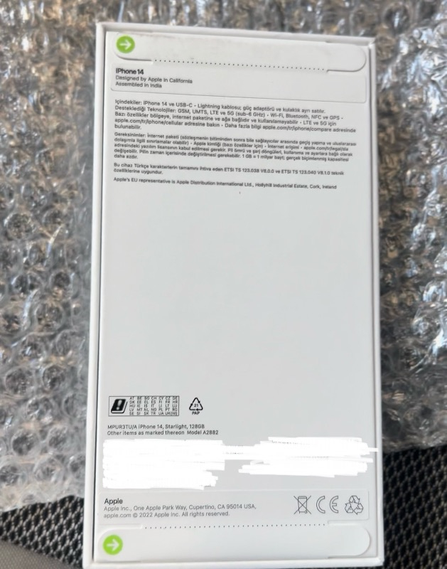 iPhone 14 128 GB Beyaz