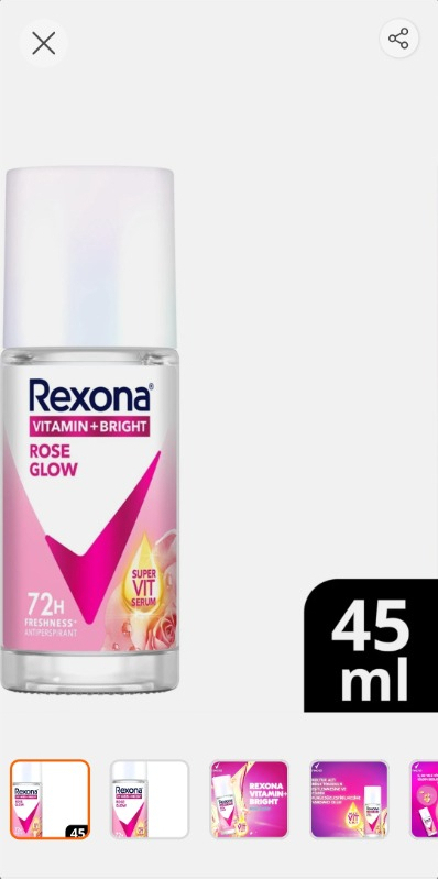 Rexona Vitamin + Bright Kadın Roll On Deodorant Rose Glow 45 ml