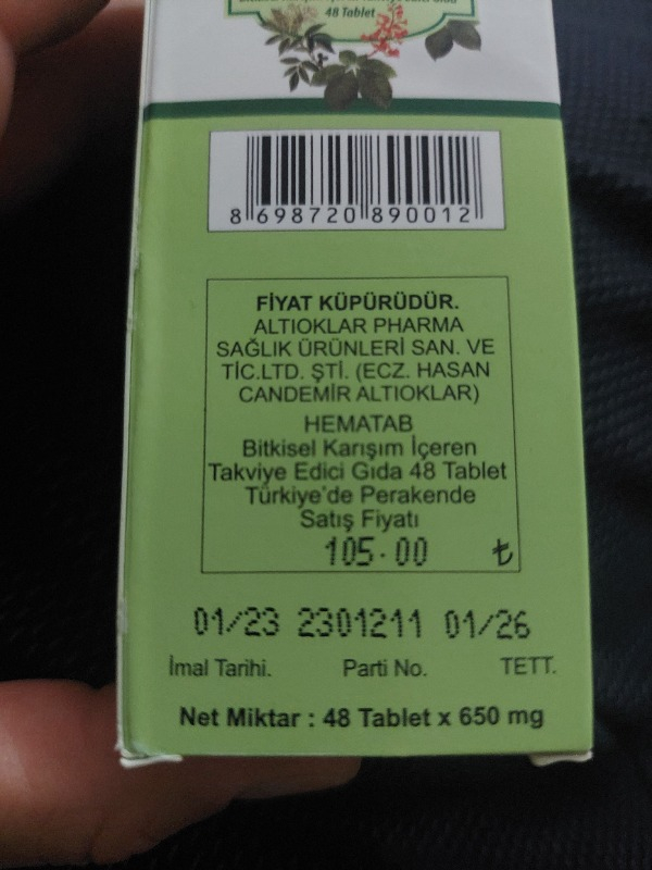 Hematab Bitkisel Takviye Edici Gıda 48 Tablet