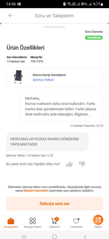 Kiovva Kamp Sandalyesi