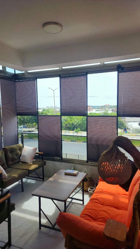 Plised Home Katlanabilir Cam Balkon Plise Perde Antrasit