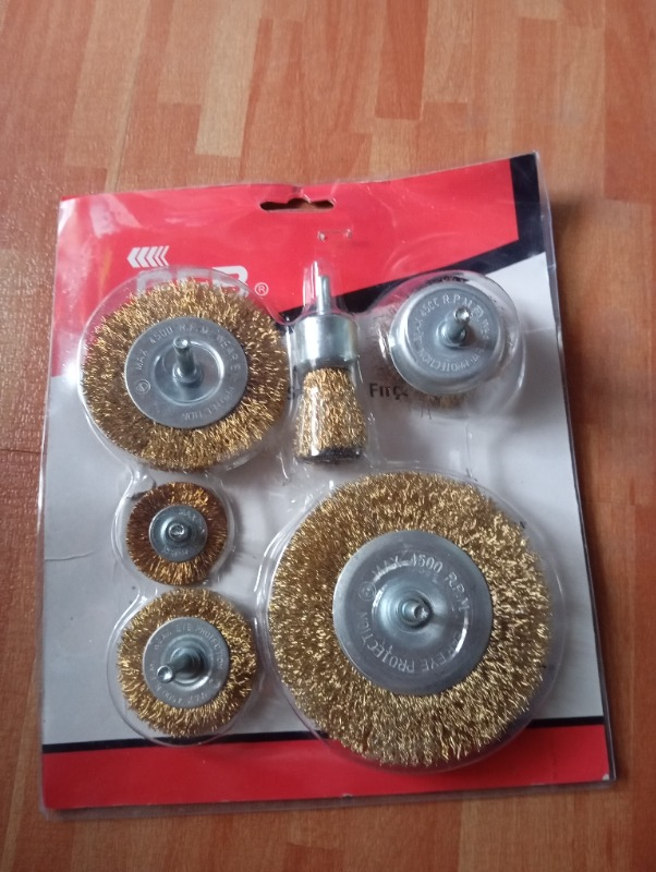 Gfb 6 Parça Pimli Tel Fırça Seti  Matkap Fırça Set