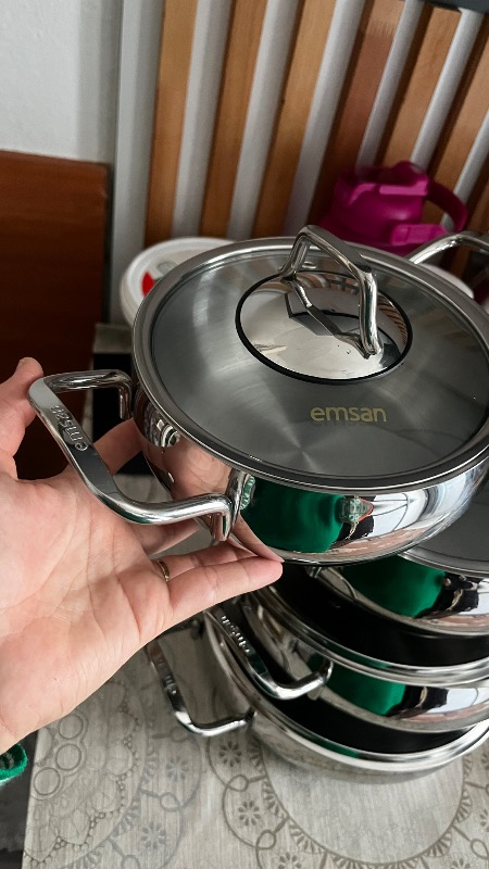 Emsan Cemre İndüksiyon Tabanlı 8 Parça Çelik Tencere Seti