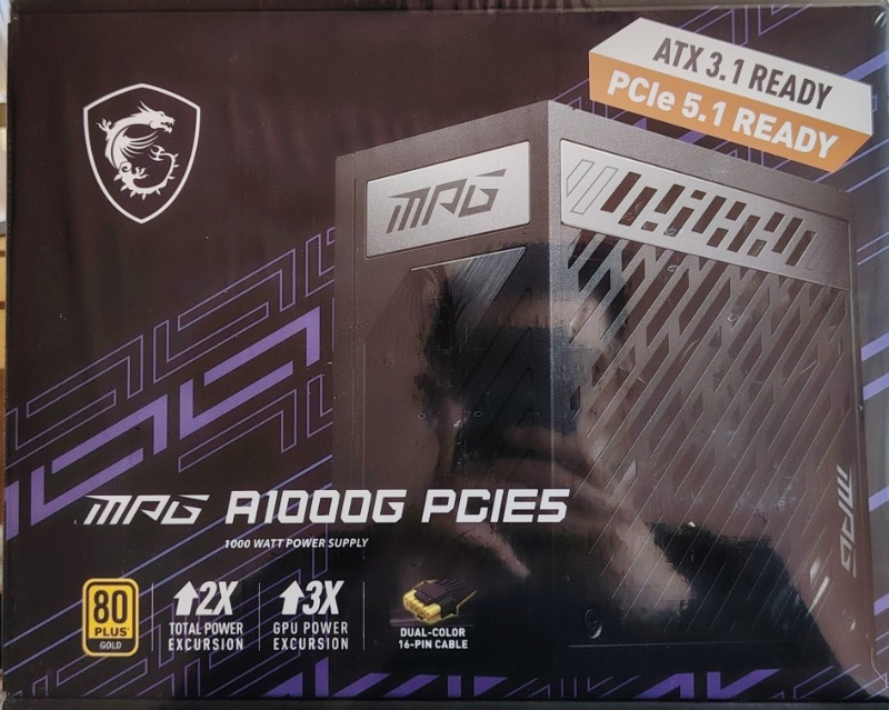 MSI PSU MPG A1000G PCIE5 1000W 80+ GOLD POWER SUPPLY