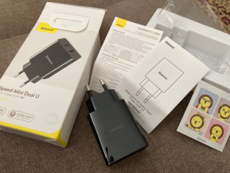 Baseus Speed Mini Dual Seyahat Şarjı 10.5W-Siyah CCFS-R01
