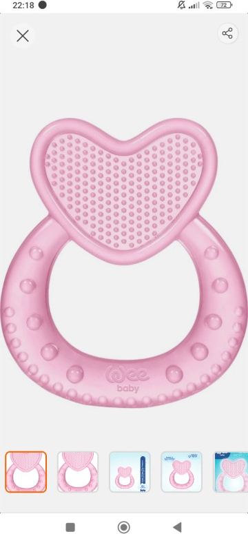 Wee Baby Kalpli Silikon Diş Kaşıyıcı Pembe