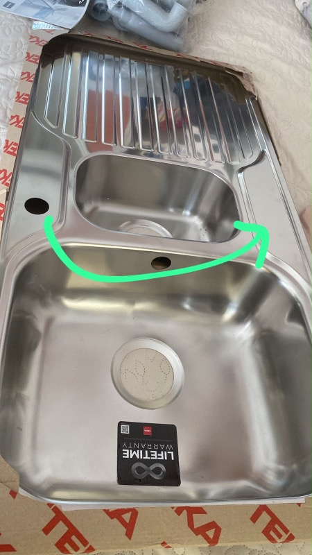 Teka Princess 60 B Paslanmaz Çelik Mutfak Evyesi Sol Damlalıklı 1000 x 500 mm - Gümüş